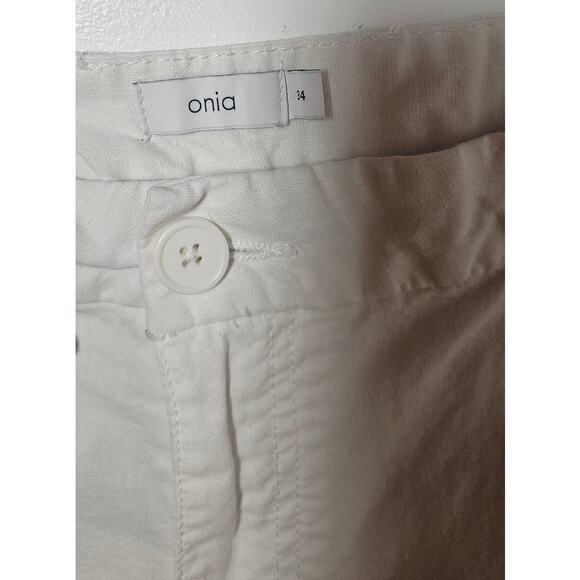 Onia 55% Linen, 45% Cotton Fixed Waist White Shorts, Mens Sz 34 - Picture 4 of 8